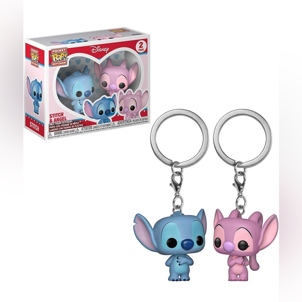 Funko Pocket Pop! Keychain - Disney's Lilo & Stich - Stitch and Angel. Set of 2